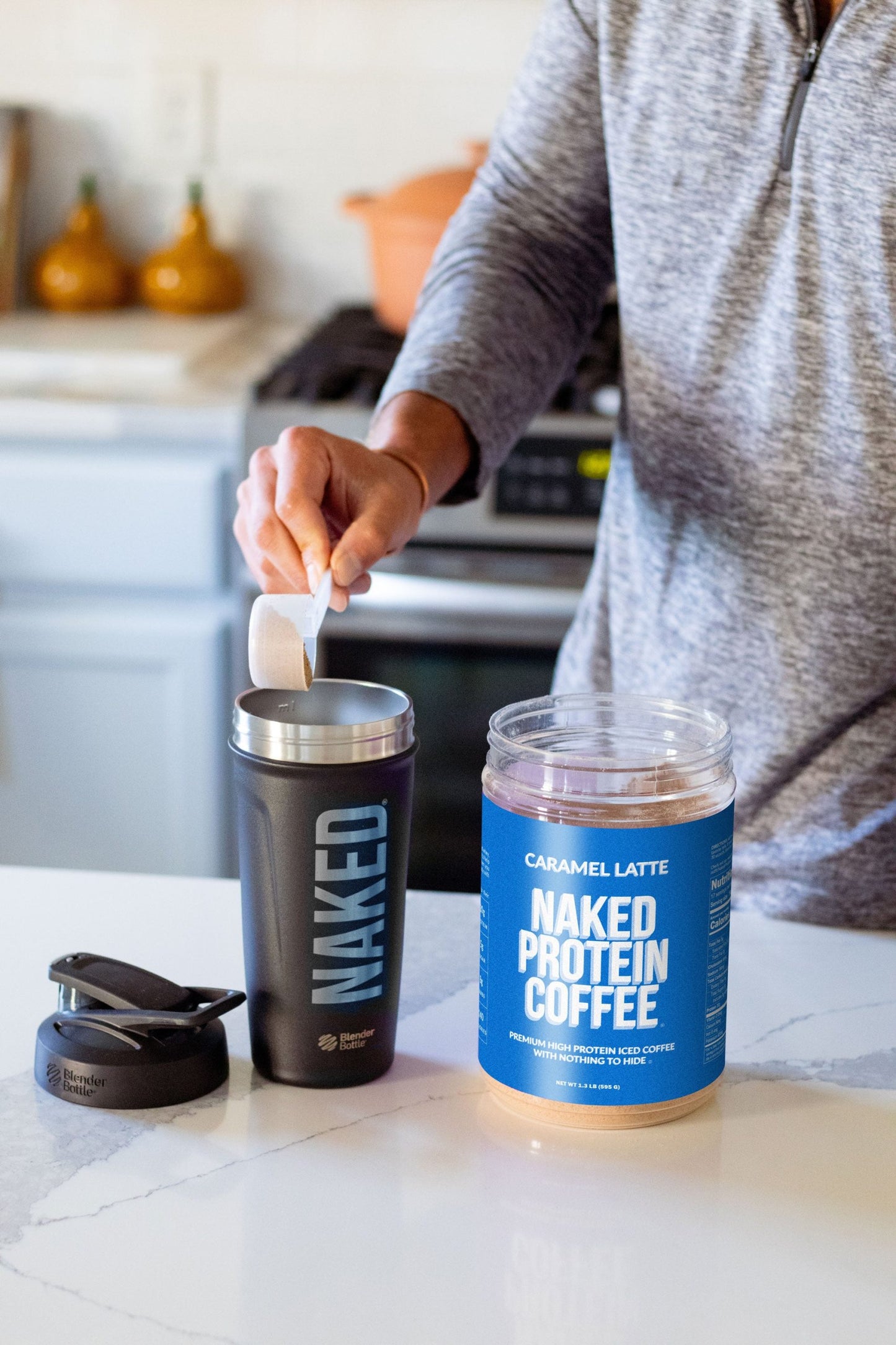 Caramel Latte Protein Iced Coffee - Caramel Latte for Simple Coffee and Protein Mixing
