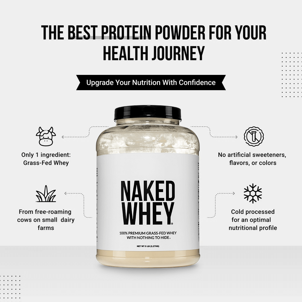 Grass Fed Whey Protein Powder - Unflavored - Bulk Size for Simple Daily Protein Routines