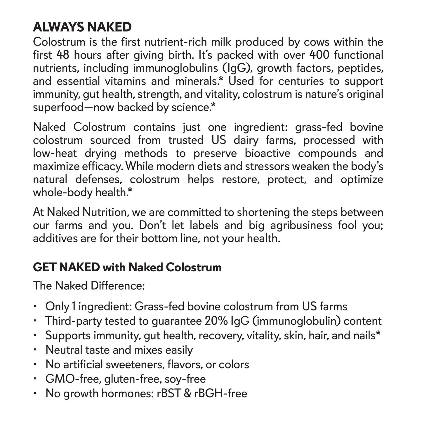 Grass-Fed Colostrum Powder - Colostrum Powder for Convenient Collagen Drinks and Recipes