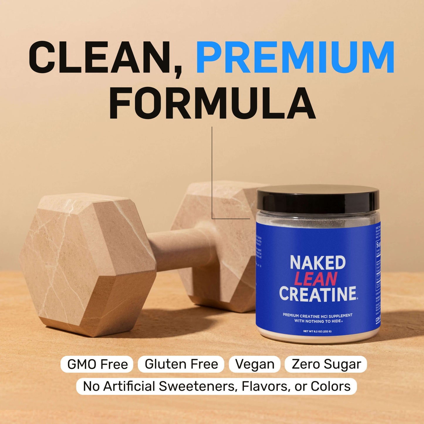Creatine HCl Powder - Unflavored for Straightforward Workout Nutrition
