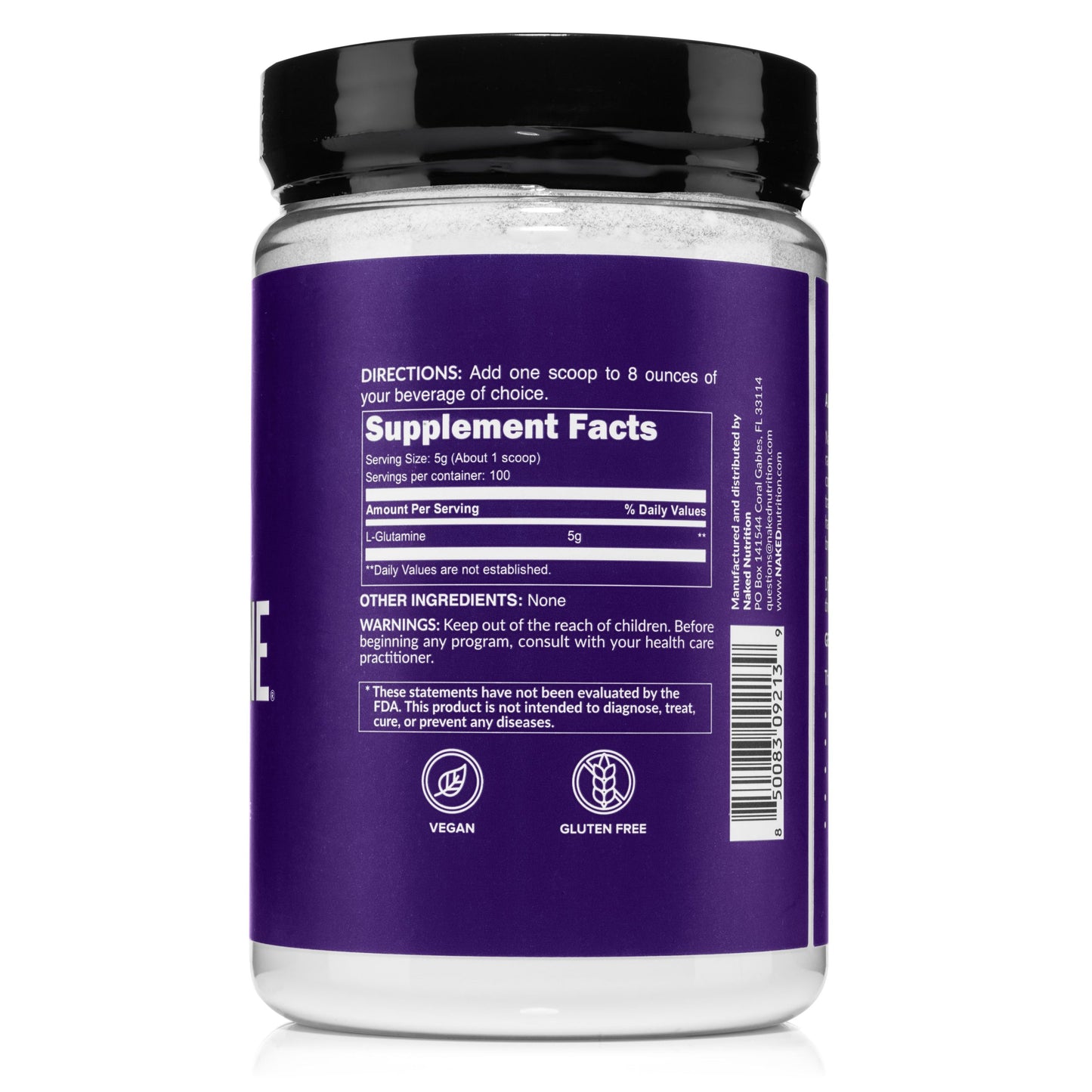 Glutamine Powder - 1.1LB for Straightforward Workout Nutrition
