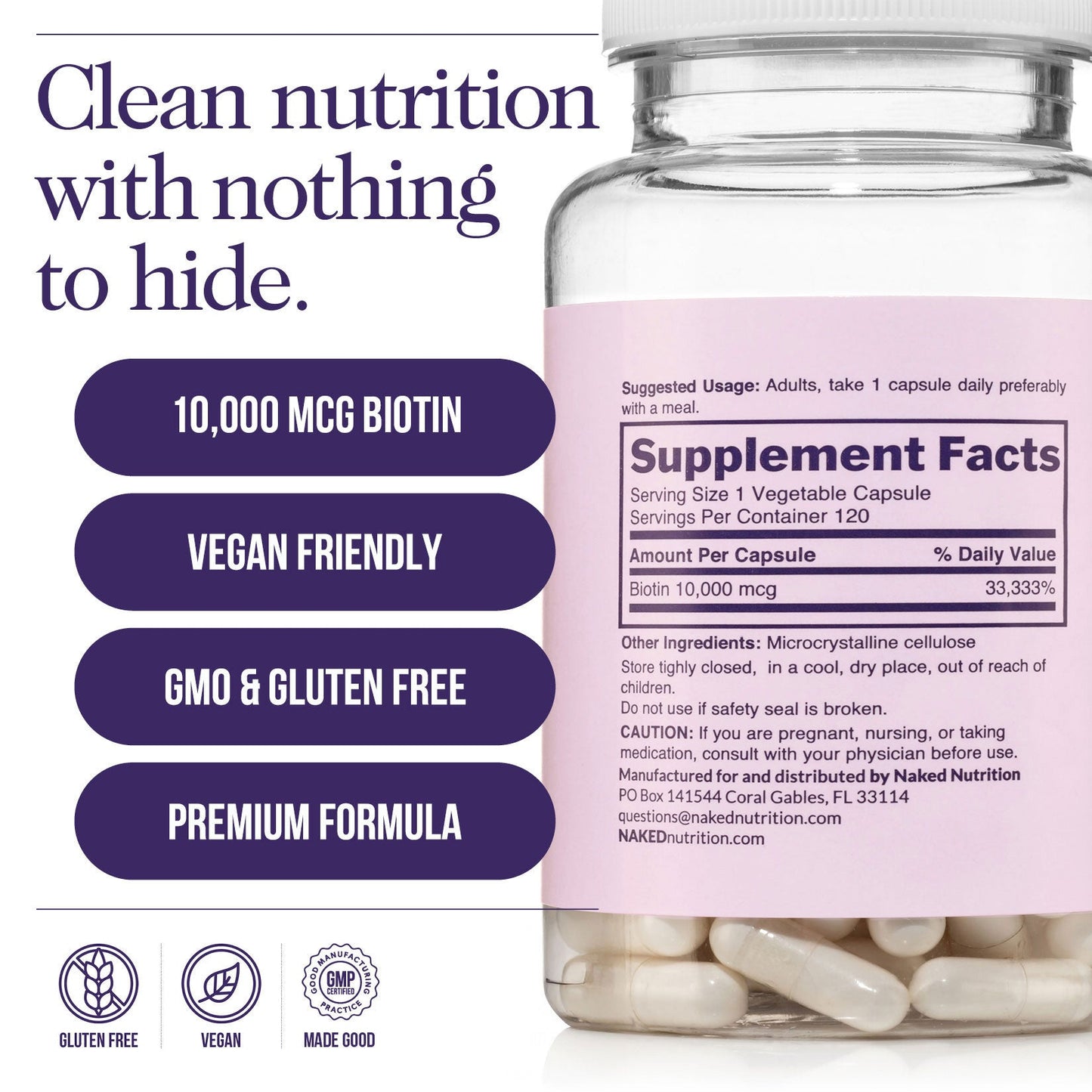 Daily Biotin Supplement - Biotin with a Simple, Straightforward Formula