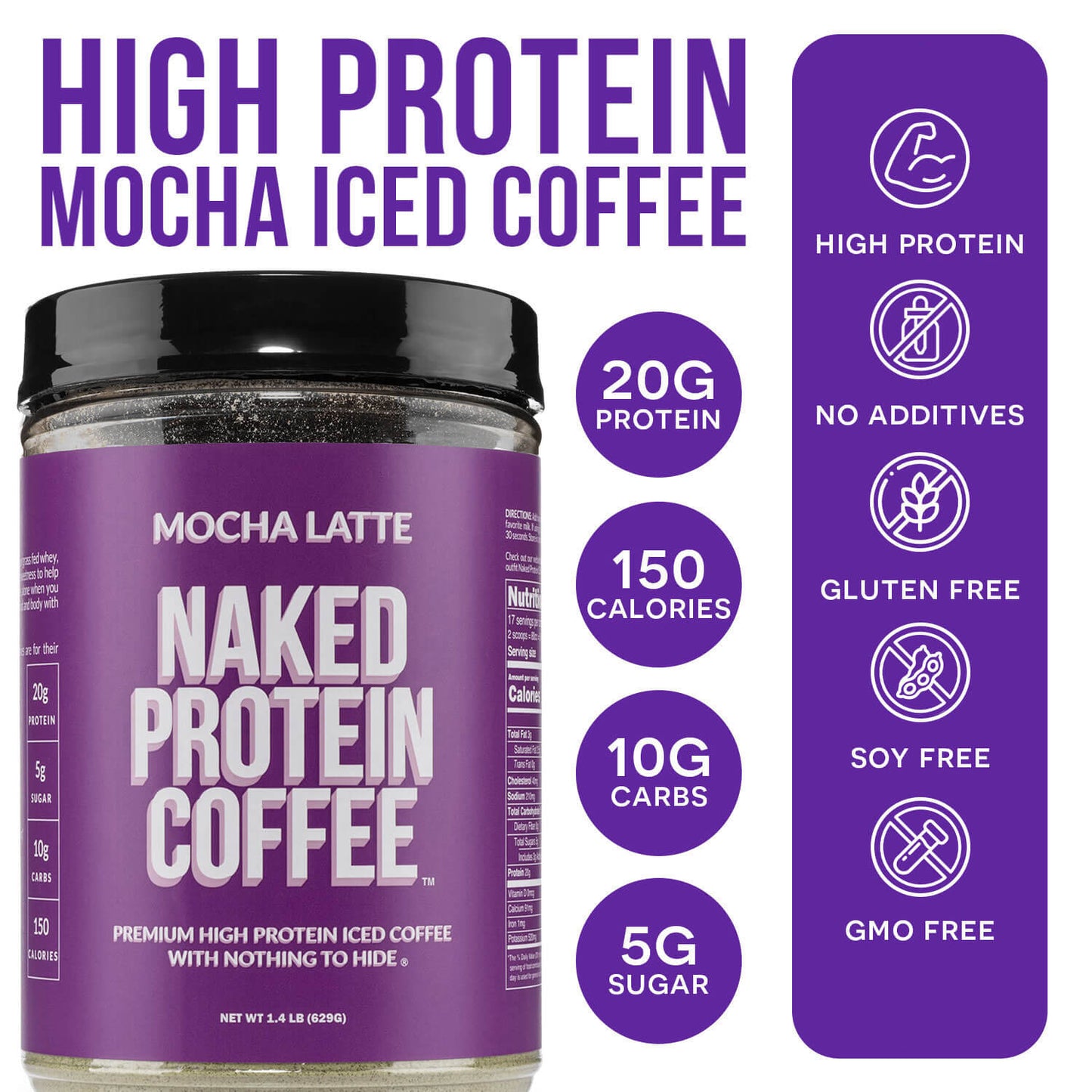 Mocha Latte Protein Iced Coffee - Mocha Latte for Simple Coffee and Protein Mixing