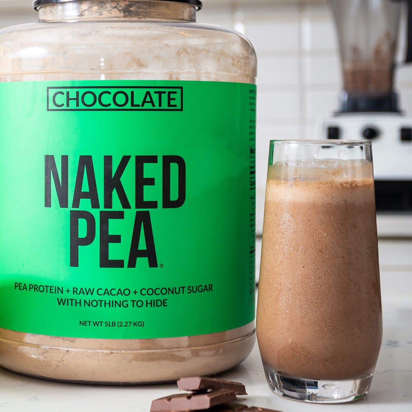 Chocolate Pea Protein Powder - Chocolate - Bulk Size for Simple Daily Protein Routines