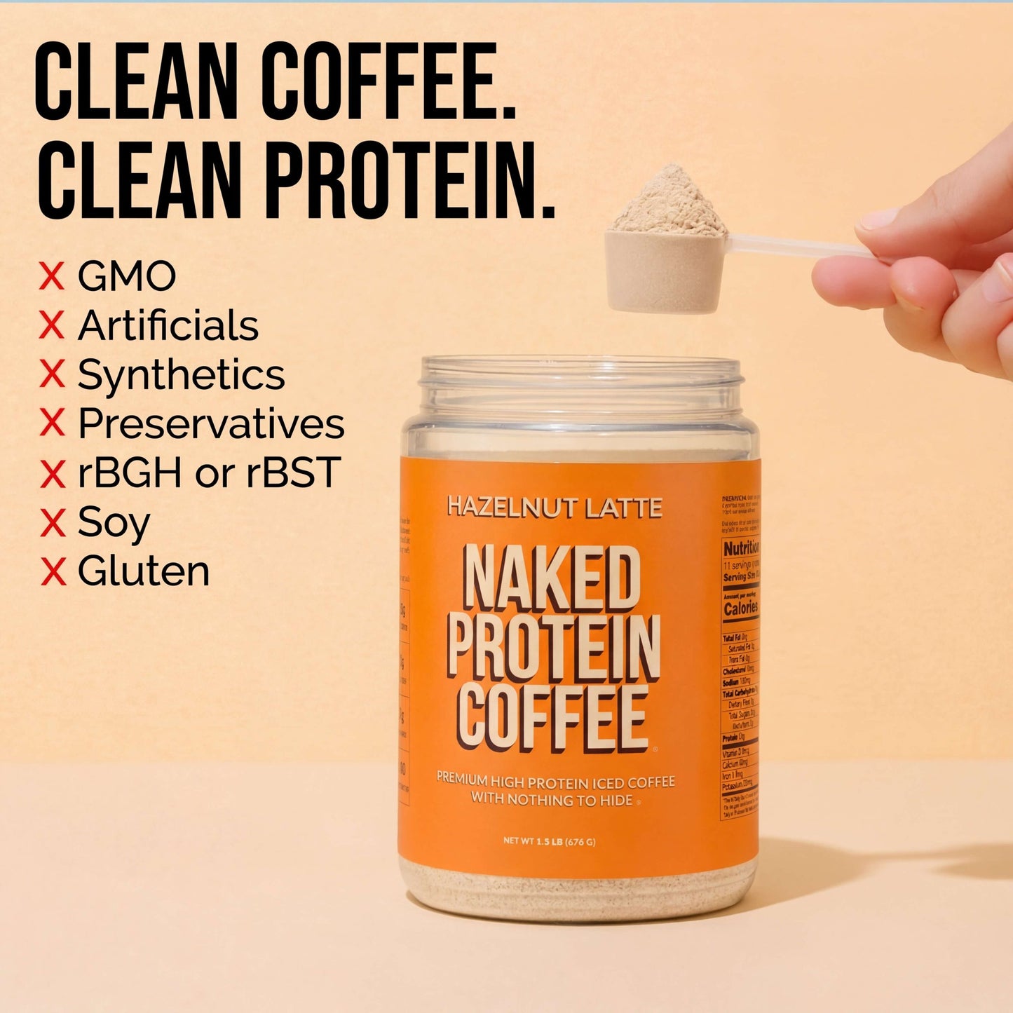 Hazelnut Latte Protein Iced Coffee - Hazelnut Latte for Simple Coffee and Protein Mixing