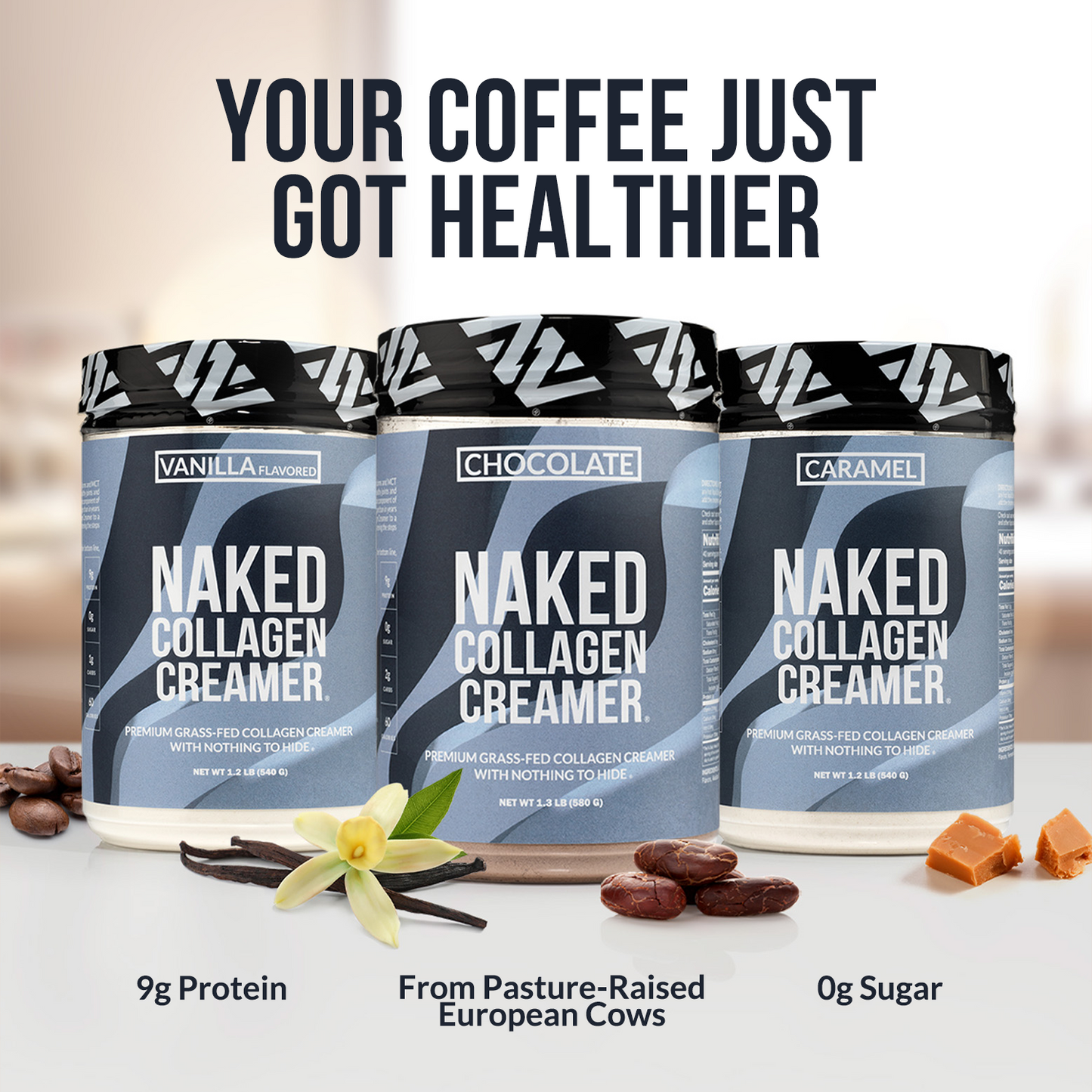 Caramel Coffee Creamer - Caramel Collagen Creamer for Simple Coffee and Protein Mixing