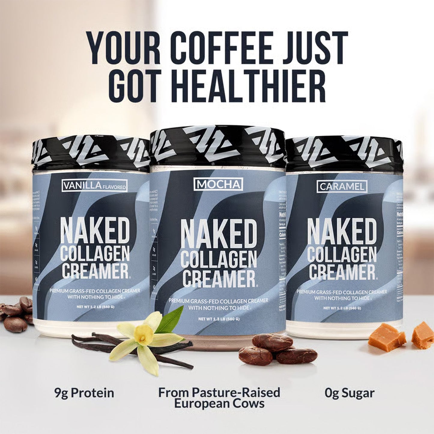 Mocha Coffee Creamer - Mocha Collagen Creamer for Simple Coffee and Protein Mixing