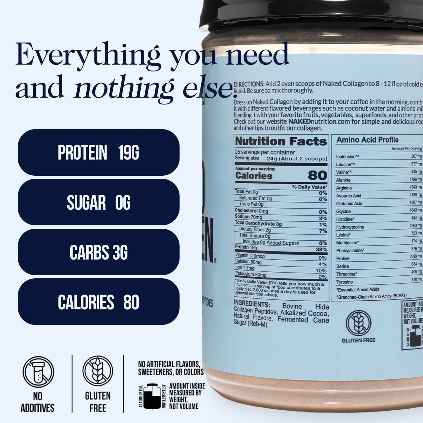 Chocolate Collagen Peptides Powder - Chocolate Collagen Peptides for Convenient Collagen Drinks and Recipes