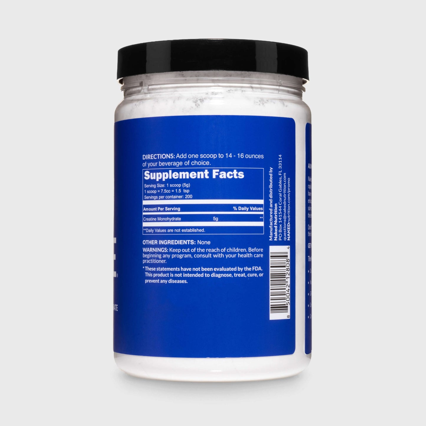 Creatine Monohydrate Powder - Unflavored - Standard Size for Straightforward Workout Nutrition