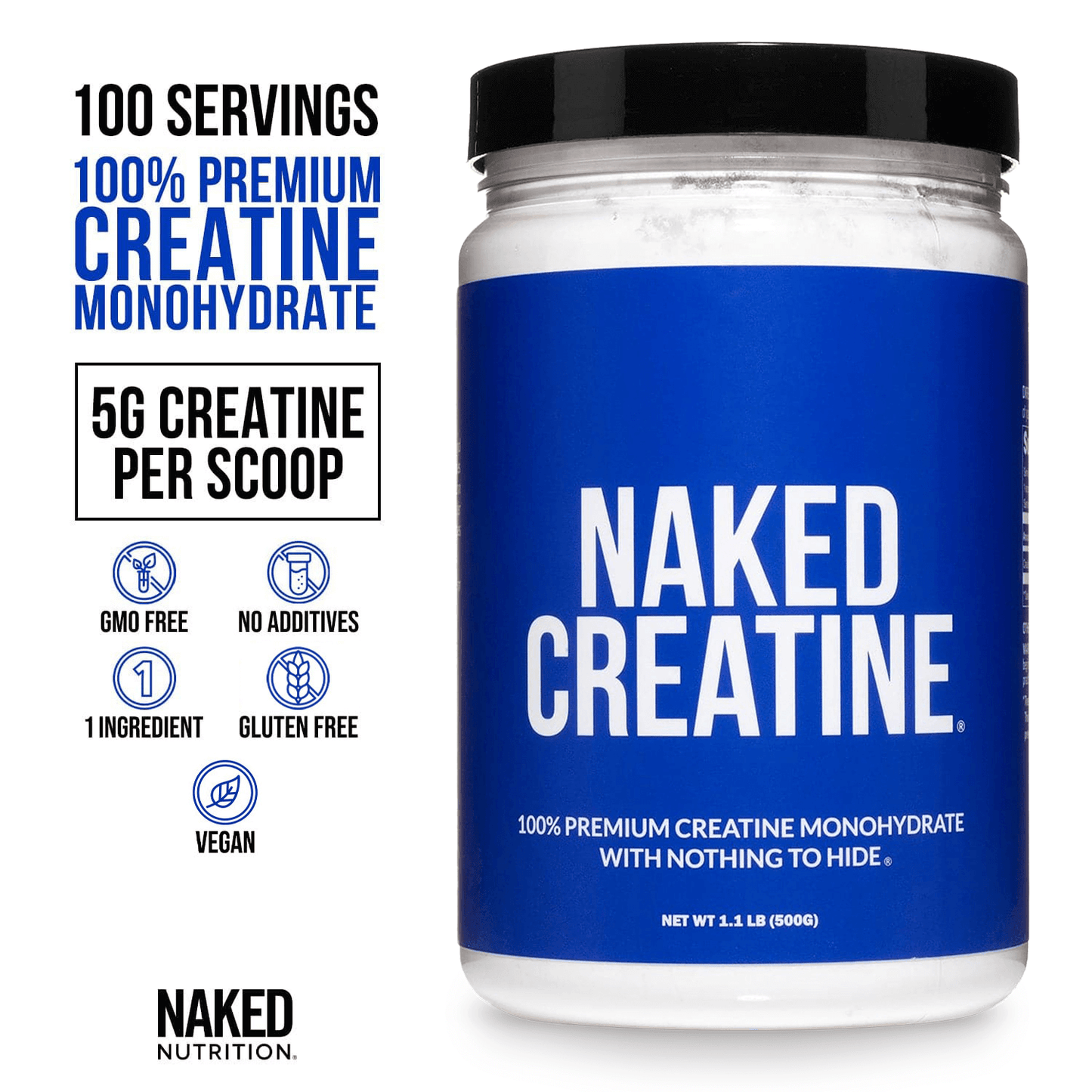 Creatine Monohydrate Powder - Unflavored - Standard Size for Straightforward Workout Nutrition