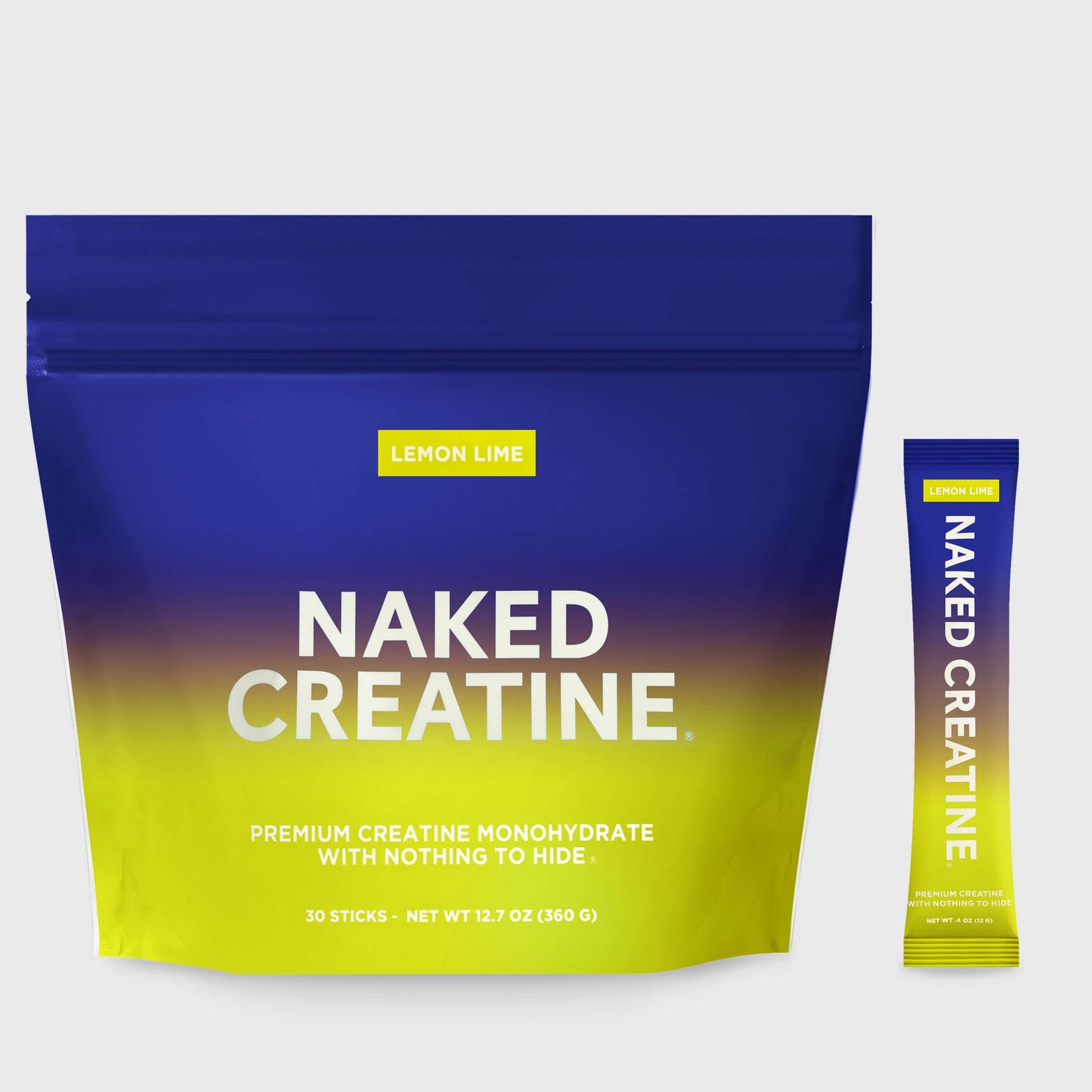 Lemon Lime Creatine Travel Packs - Lemon Lime Sticks for Straightforward Workout Nutrition