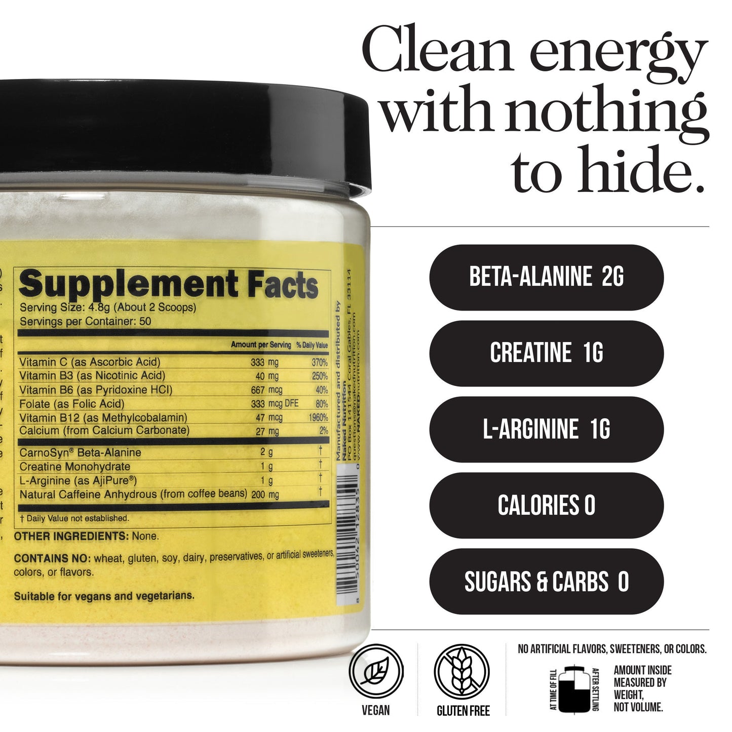 Pre Workout Supplement - Unflavored for Straightforward Workout Nutrition