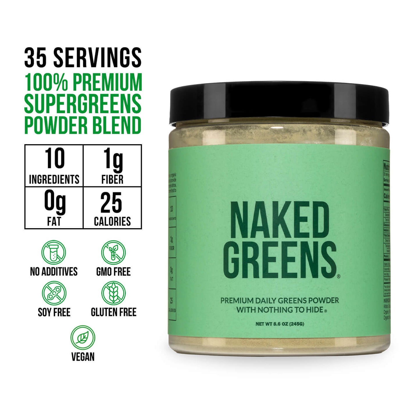 Organic Greens, Prebiotic & Probiotic Powder with a Straightforward, Versatile Formula