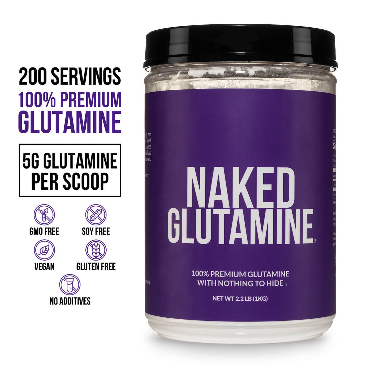 Glutamine Powder - 2.2LB for Straightforward Workout Nutrition