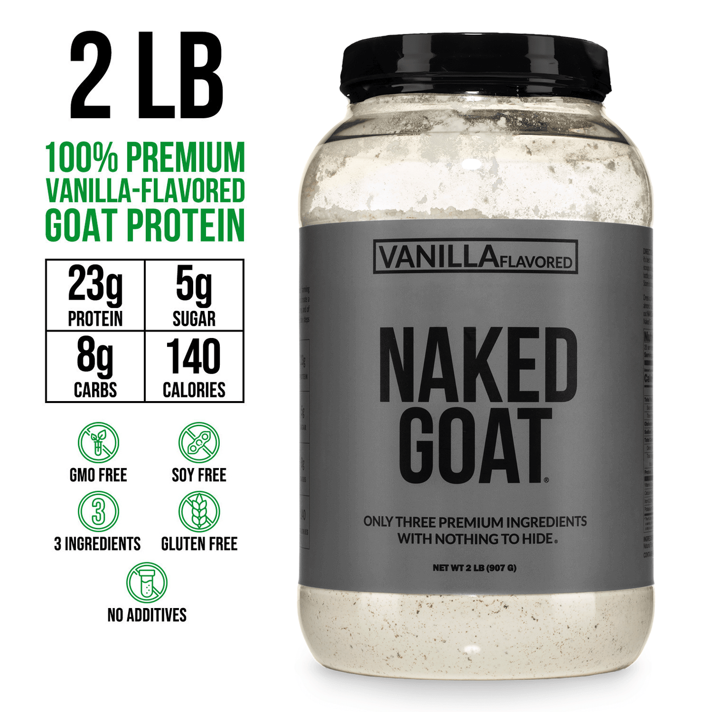 Vanilla Goat Whey Protein Powder - Vanilla for Simple Daily Protein Routines