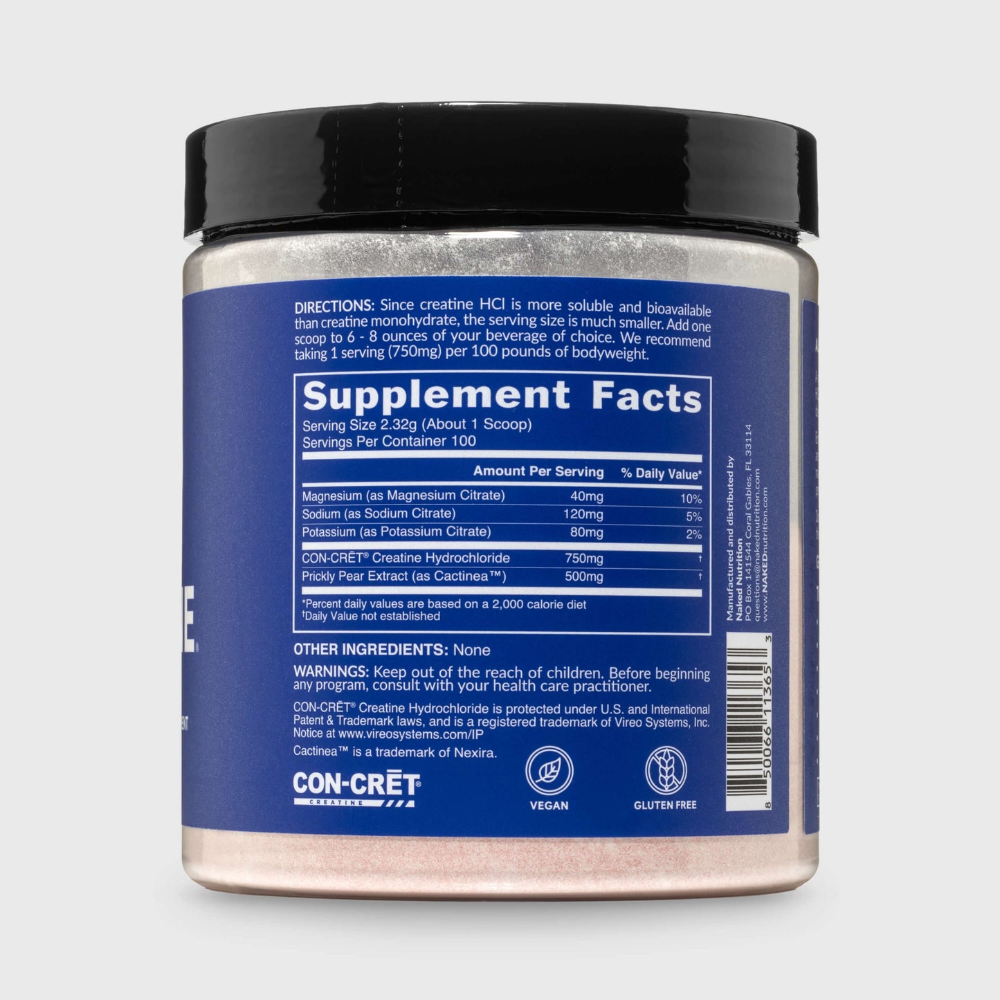 Creatine HCl Powder - Unflavored for Straightforward Workout Nutrition