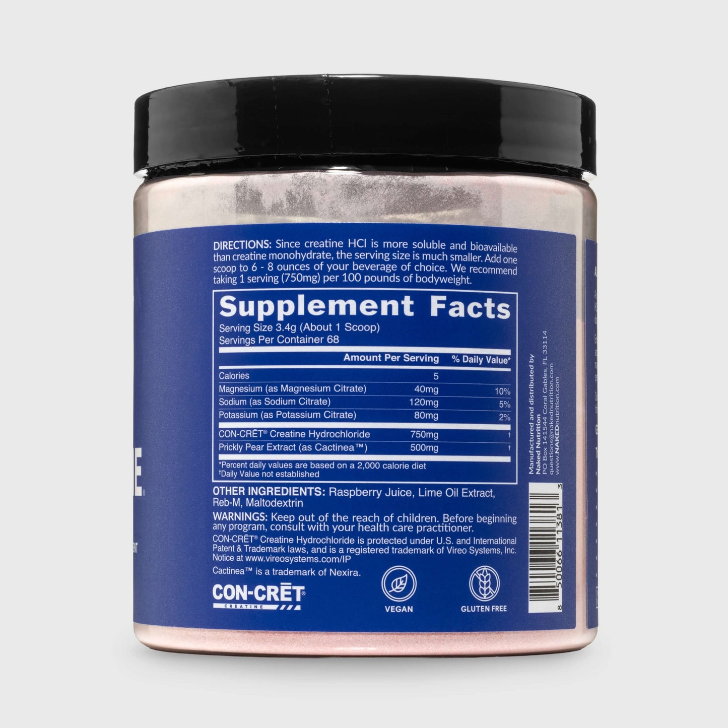 Raspberry Lime Creatine HCl Powder - Raspberry Lime for Straightforward Workout Nutrition