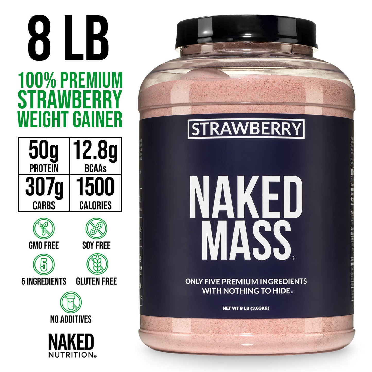 Strawberry Mass Gainer Protein Supplement - Strawberry Made for Simple High-Calorie Drink Routines