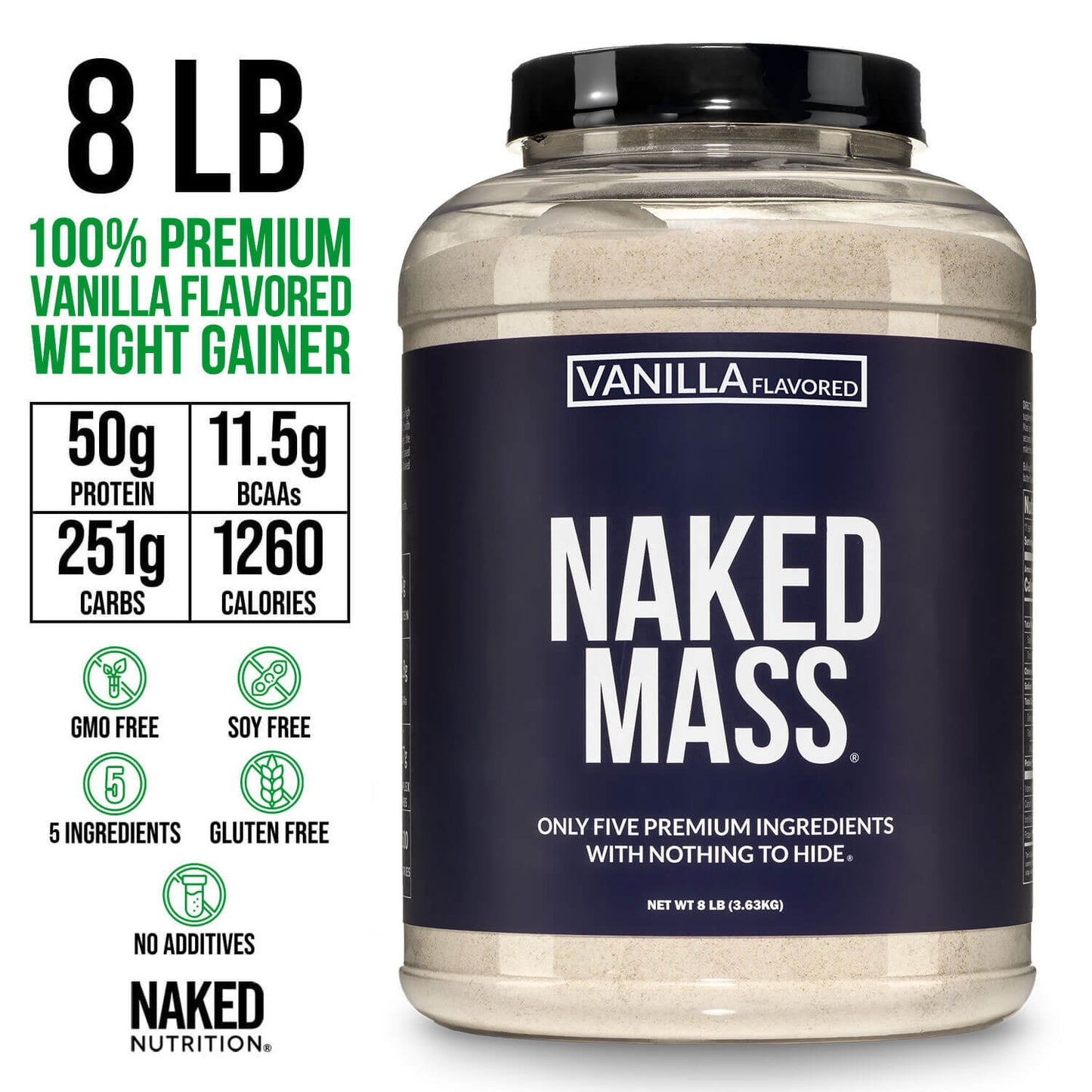 Vanilla Mass Gainer Protein Supplement - Vanilla Made for Simple High-Calorie Drink Routines