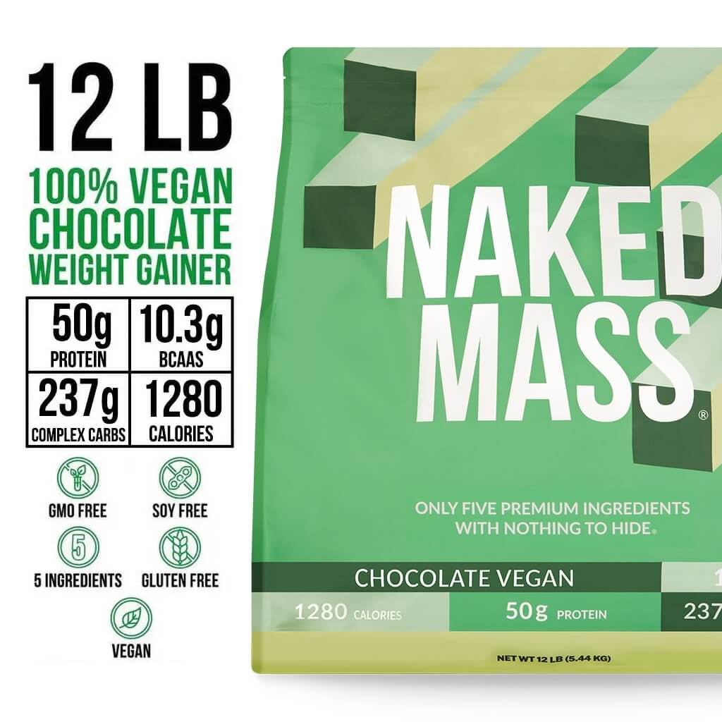 Chocolate Vegan Mass Gainer Supplement - Chocolate (Vegan) 12LB Made for Simple High-Calorie Drink Routines