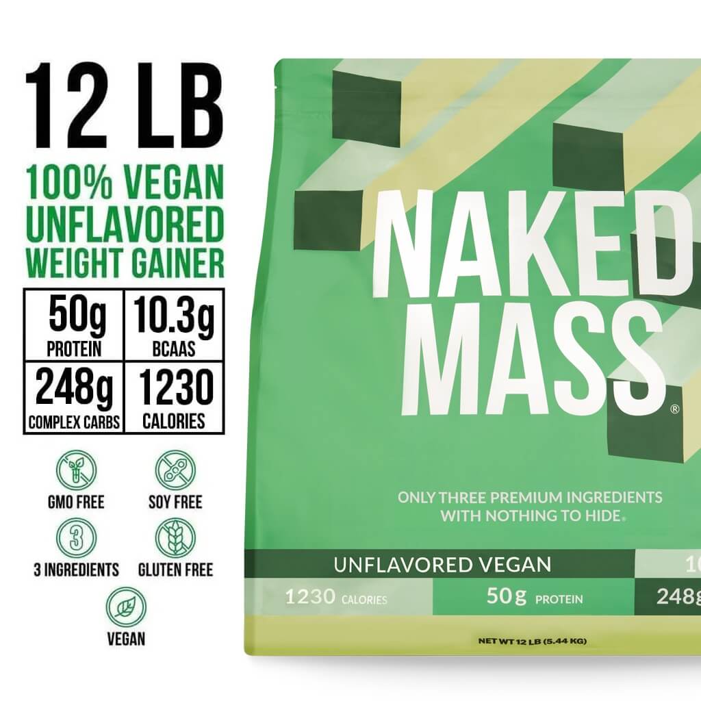 Vegan Mass Gainer Supplement - Unflavored (Vegan) 12LB Made for Simple High-Calorie Drink Routines