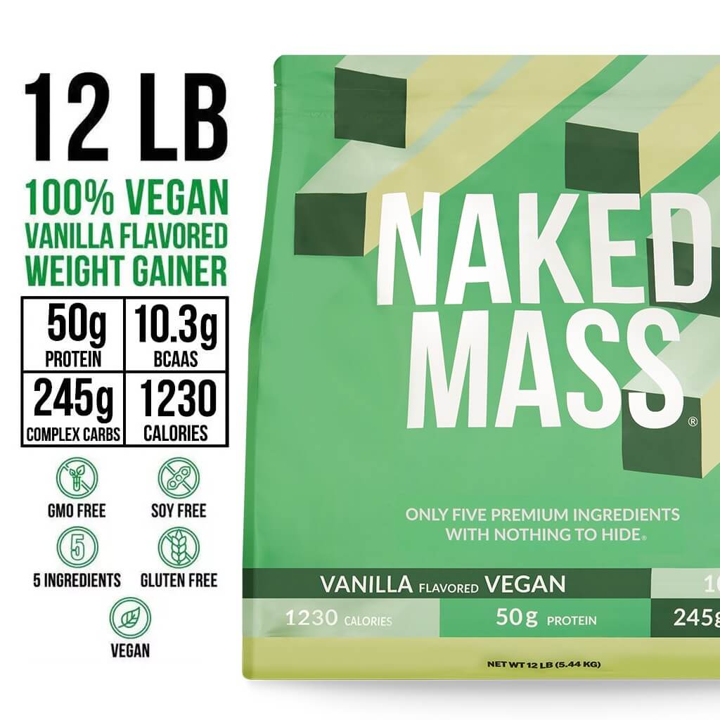 Vanilla Vegan Mass Gainer Supplement - Vanilla (Vegan) 12LB Made for Simple High-Calorie Drink Routines