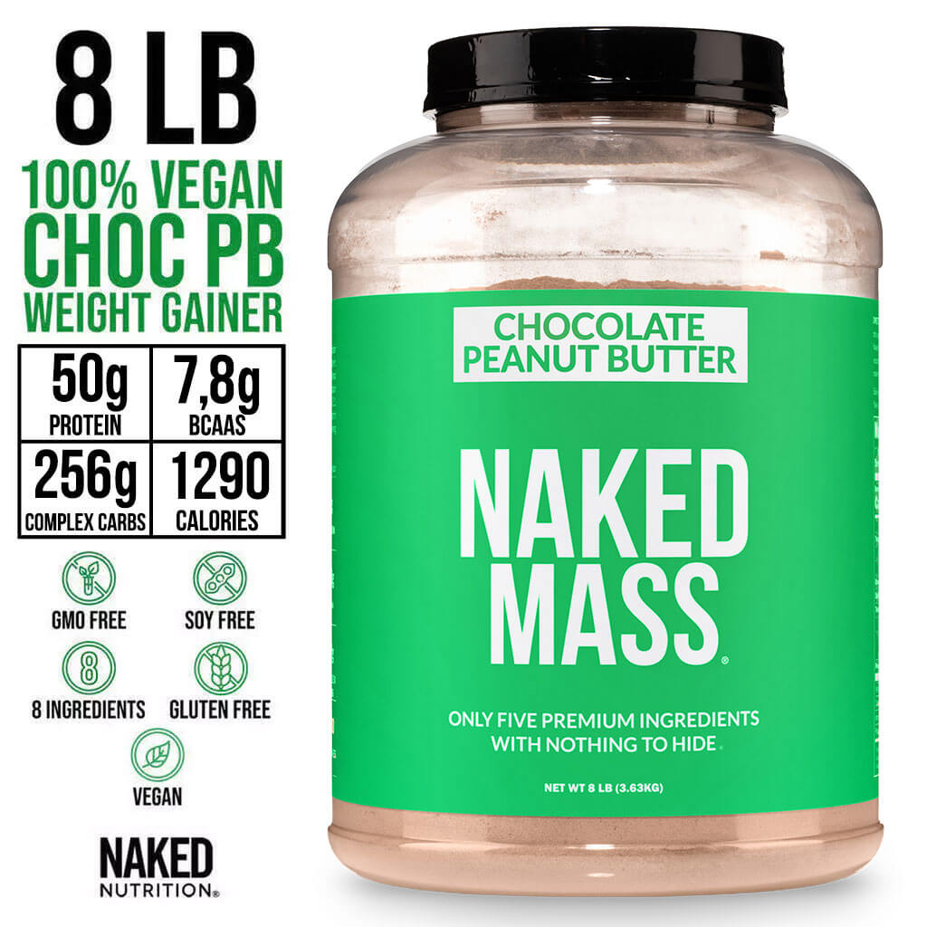 Chocolate Peanut Butter Vegan Mass Gainer Supplement - Chocolate PB (Vegan) Made for Simple High-Calorie Drink Routines