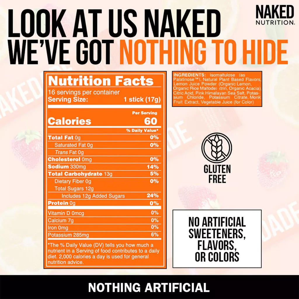 Electrolytes Powder Packets - Strawberry Lemonade - Strawberry Lemonade for Straightforward Electrolyte Mixing