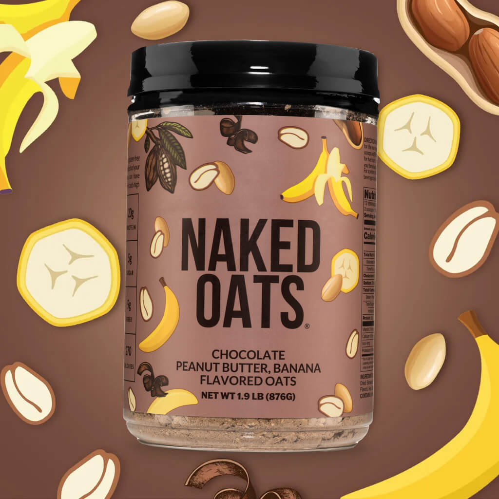 Chocolate Peanut Butter Banana Protein Oats - Chocolate PB Banana with a Flavorful, Easy-Prep Oat Blend