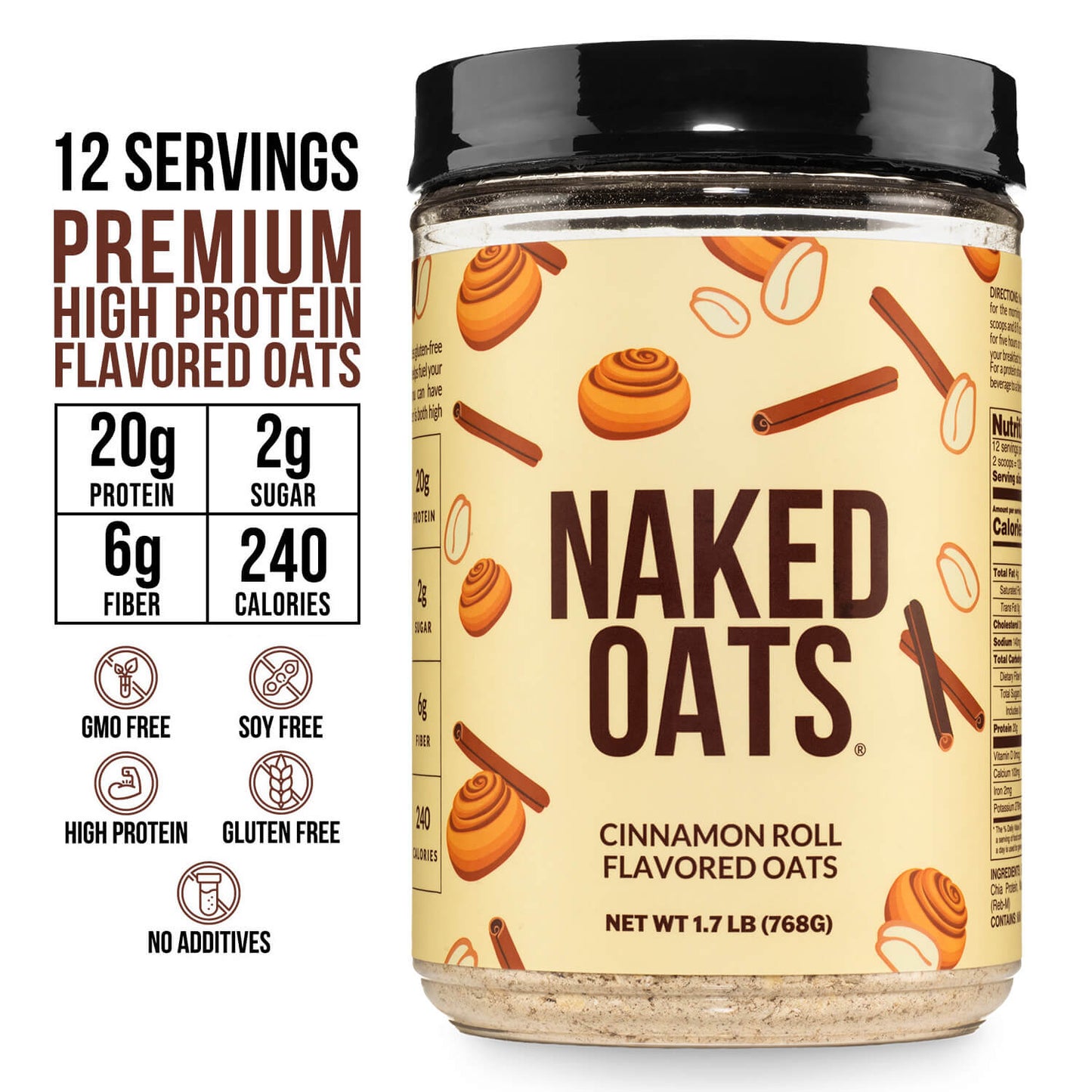 Cinnamon Roll Protein Oats - Cinnamon Roll with a Flavorful, Easy-Prep Oat Blend