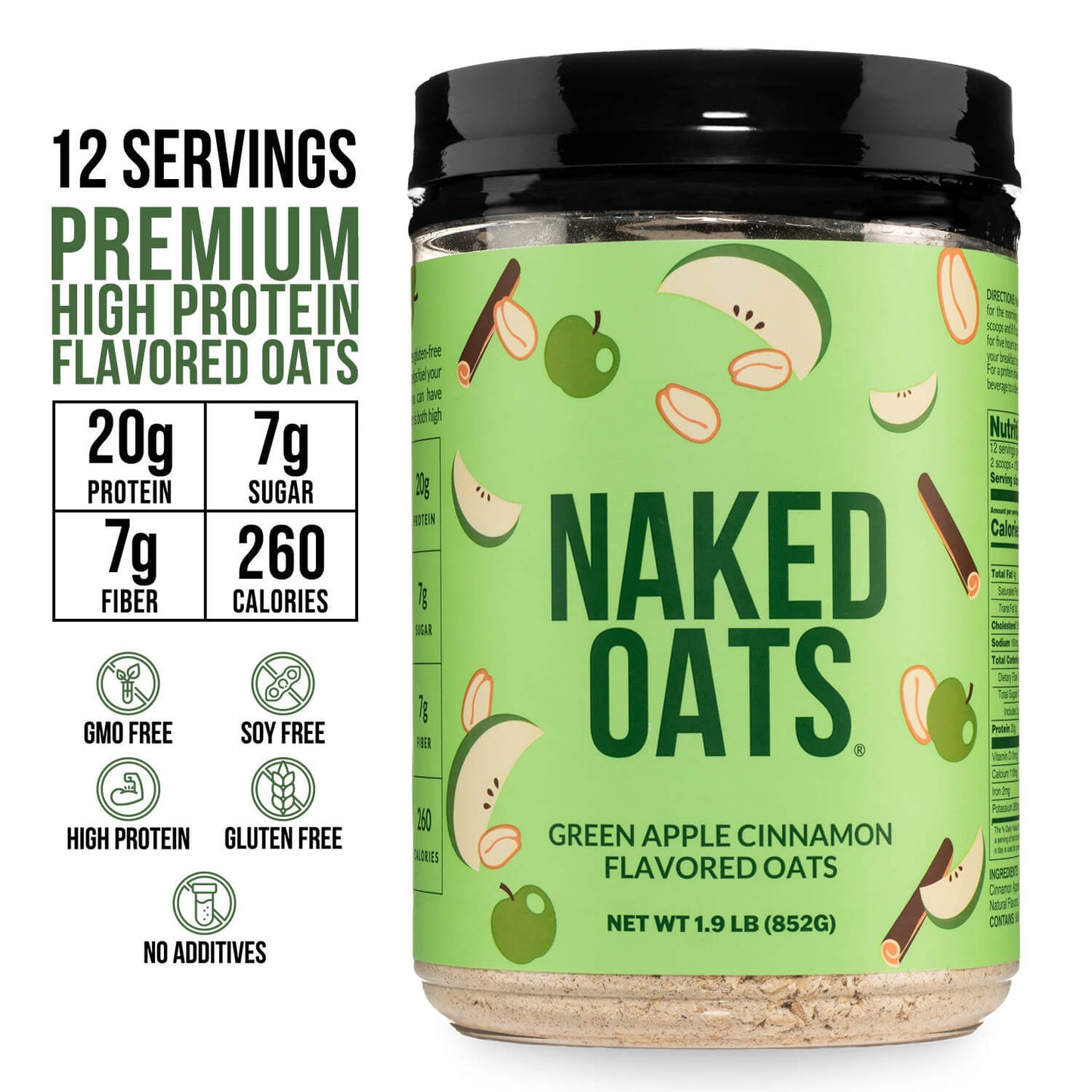 Green Apple Cinnamon Protein Oats - Green Apple Cinnamon with a Flavorful, Easy-Prep Oat Blend