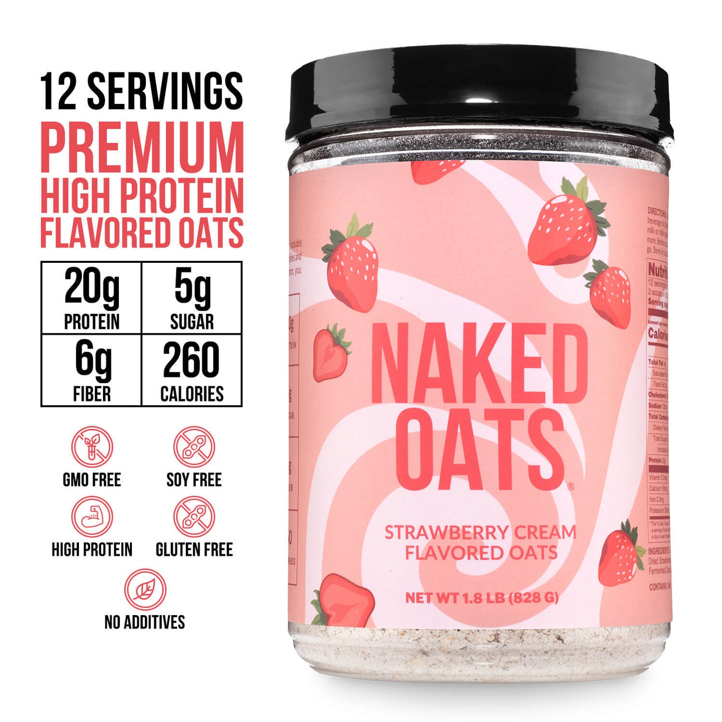 Strawberry Cream Protein Oats - Strawberry Cream with a Flavorful, Easy-Prep Oat Blend