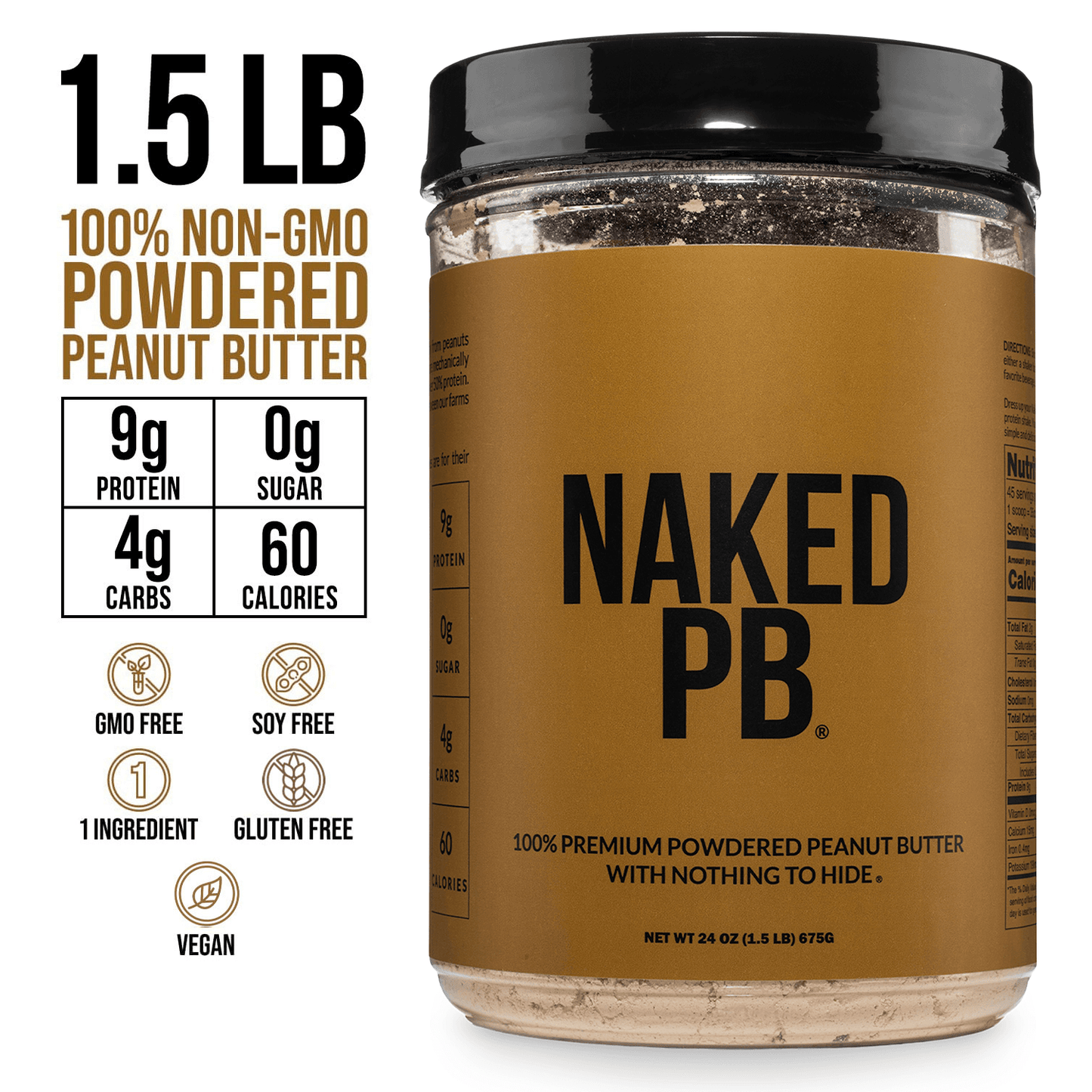 Powdered Peanut Butter - PB - 1.5 LB for Simple Daily Protein Routines