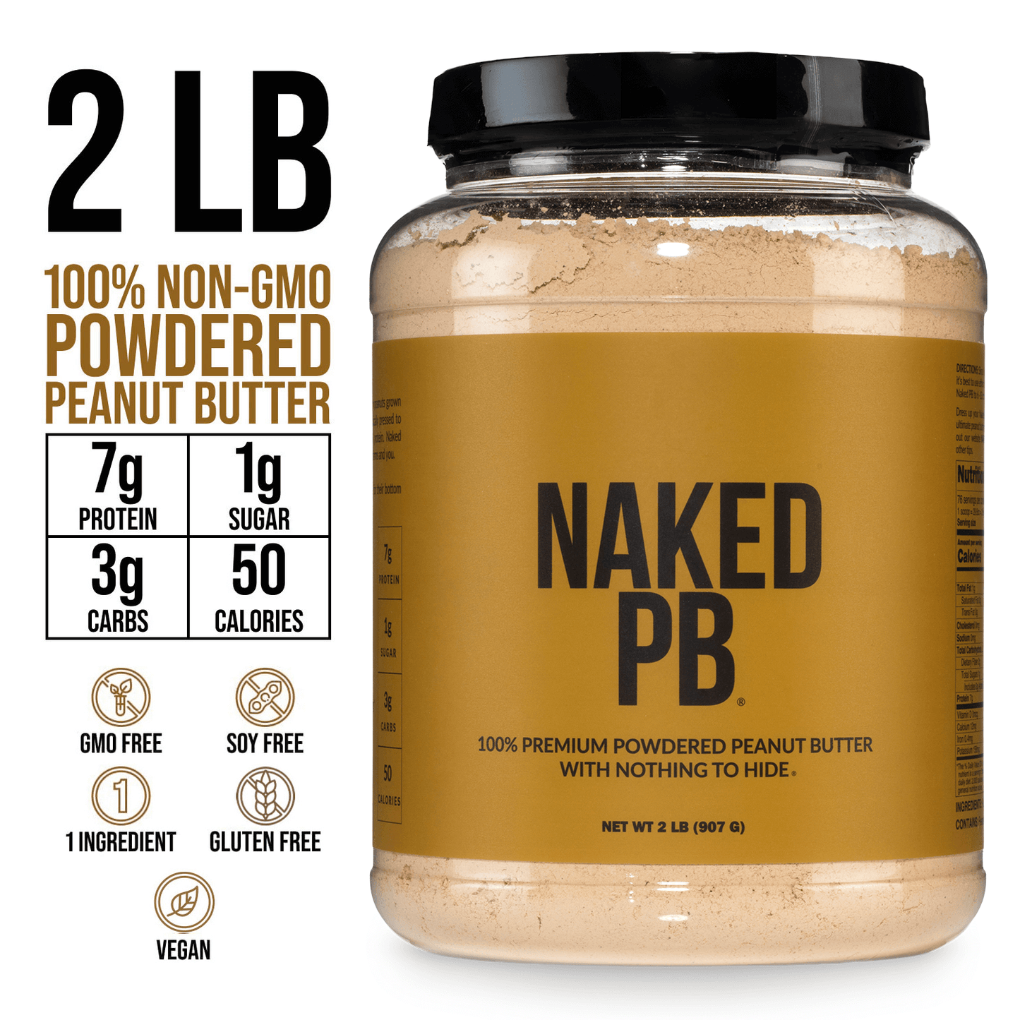 Powdered Peanut Butter - PB - 2 LB for Simple Daily Protein Routines