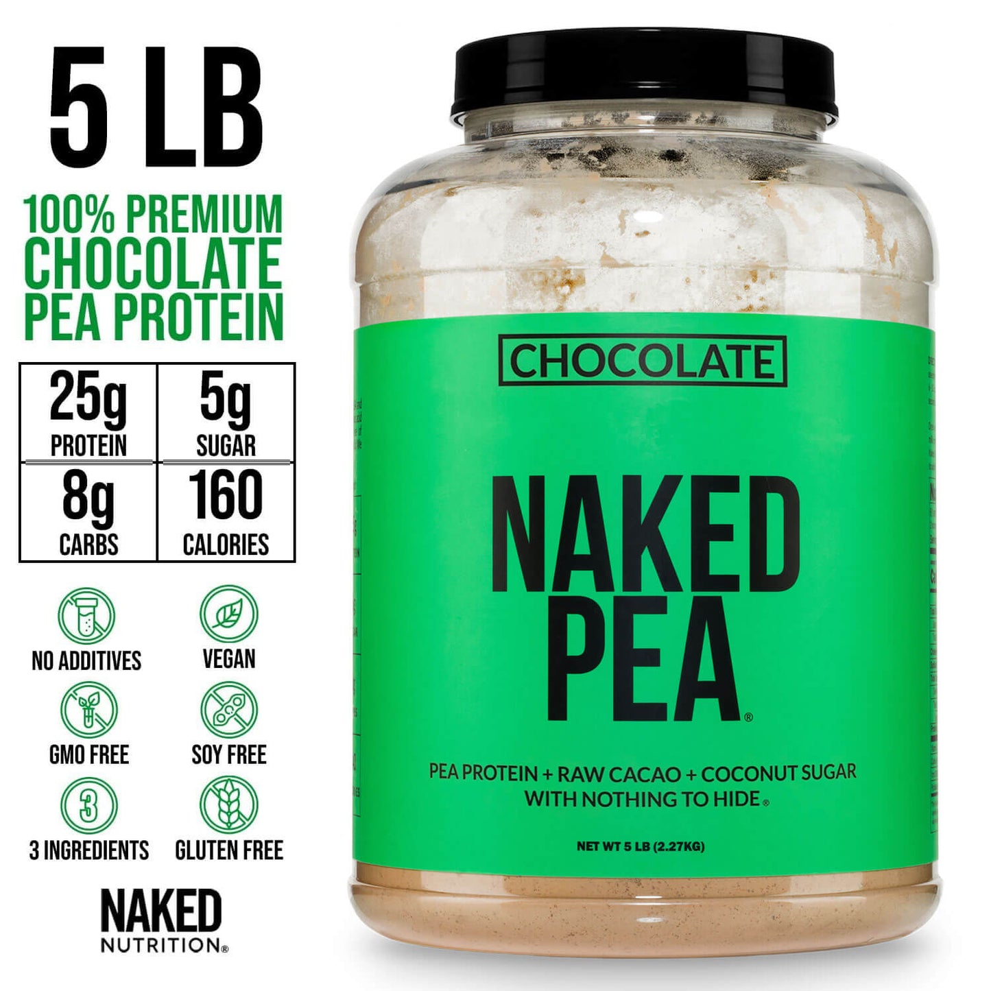 Chocolate Pea Protein Powder - Chocolate - Bulk Size for Simple Daily Protein Routines
