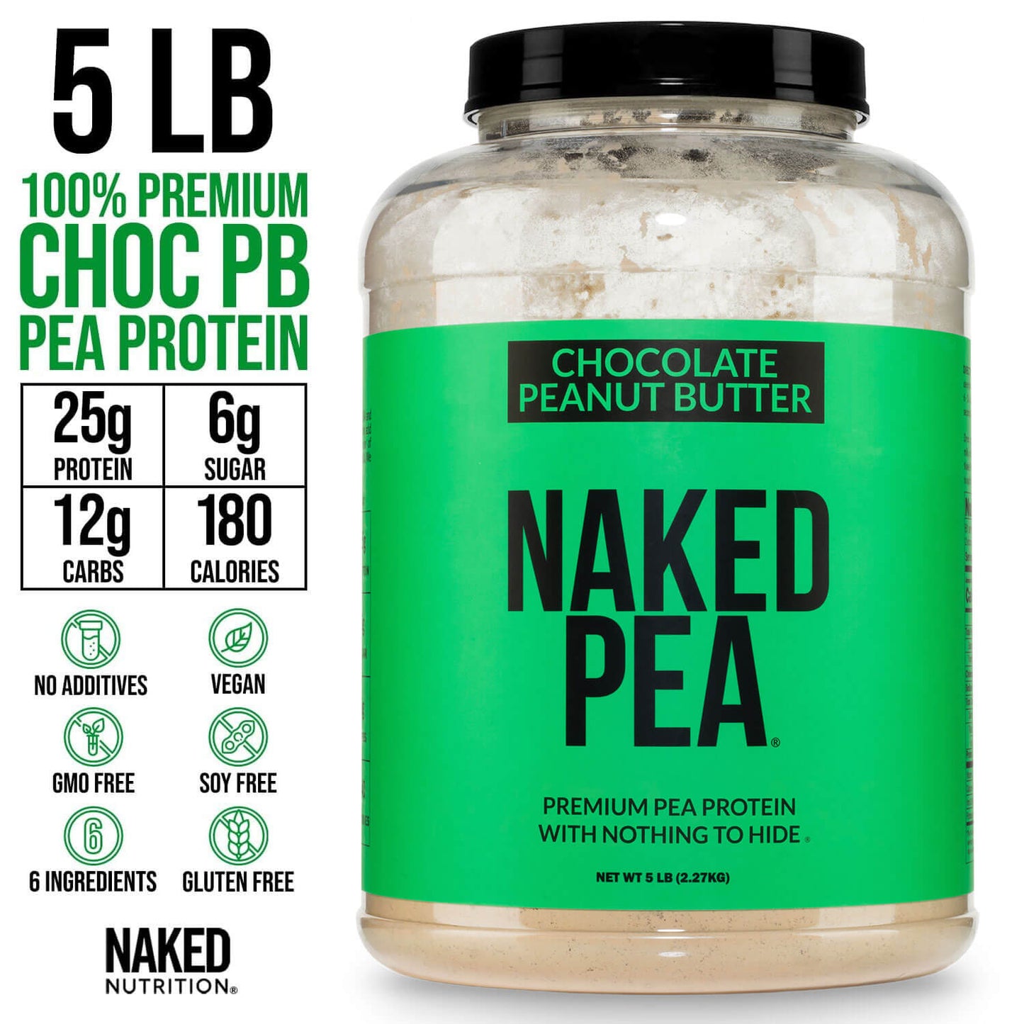 Chocolate Peanut Butter Pea Protein Powder - Chocolate PB - Chocolate Formula for Simple Daily Protein Routines
