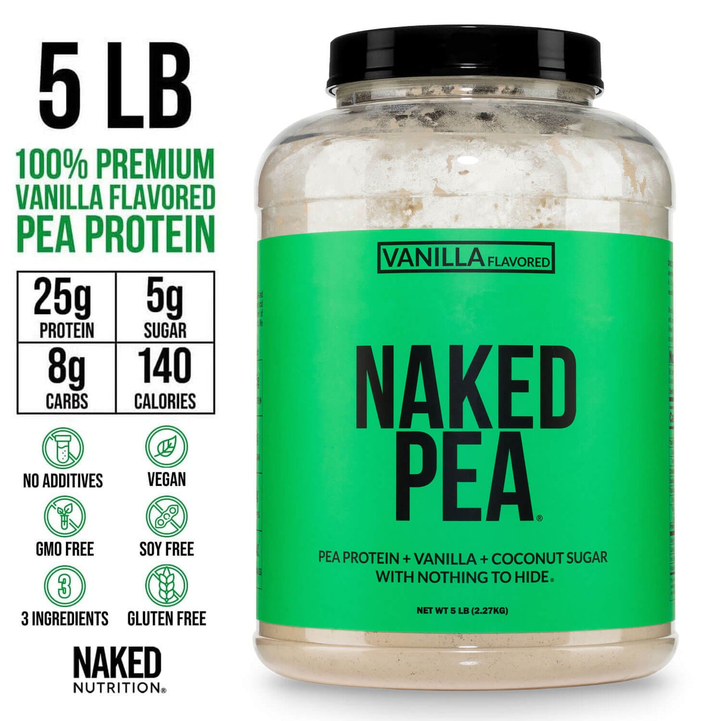 Vanilla Pea Protein Powder - Vanilla - Bulk Size for Simple Daily Protein Routines