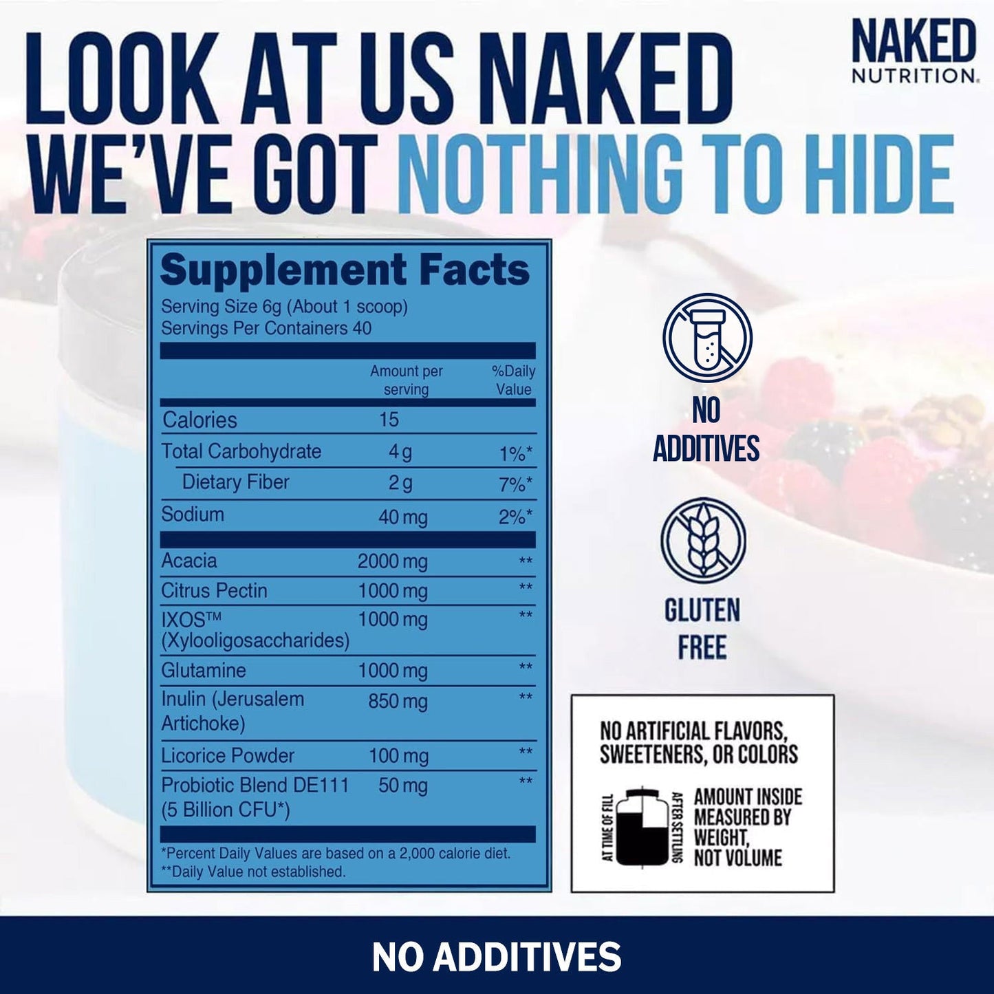 Prebiotic, Probiotic & Fiber Supplement with a Straightforward, Versatile Formula