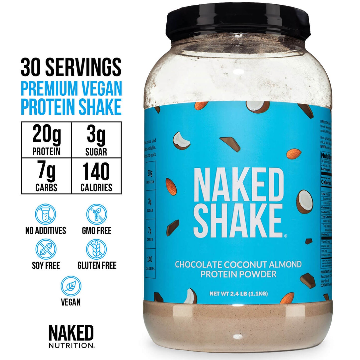 Chocolate Coconut Almond Protein Shake - Chocolate Coconut Almond for Simple Protein Drink Preparation