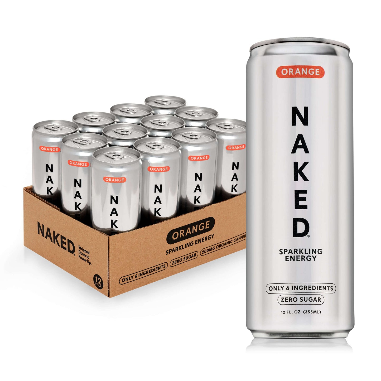 Orange Naked Sparkling Energy - Orange for Simple Protein Drink Preparation