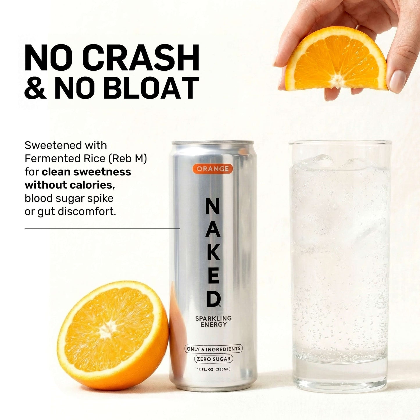 Orange Naked Sparkling Energy - Orange for Simple Protein Drink Preparation