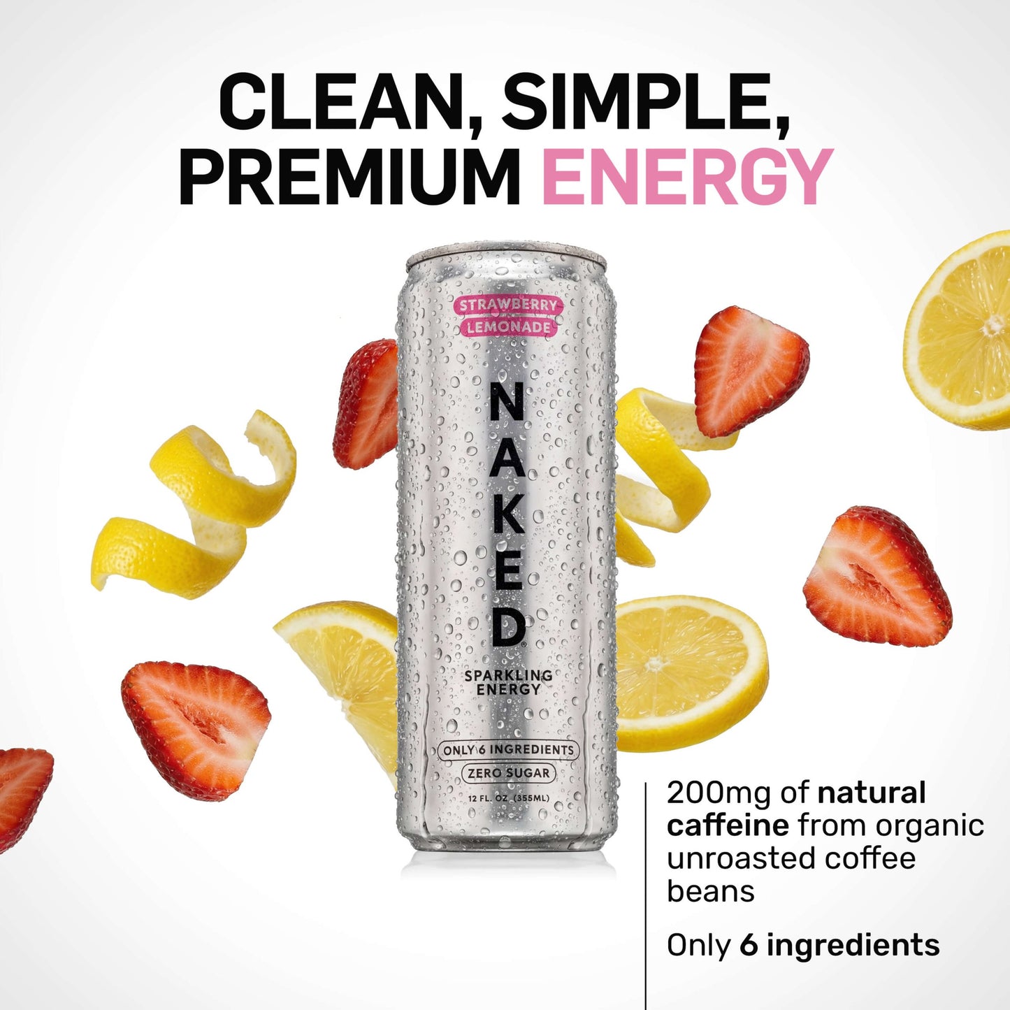 Strawberry Lemonade Naked Sparkling Energy - Strawberry Lemonade for Simple Protein Drink Preparation