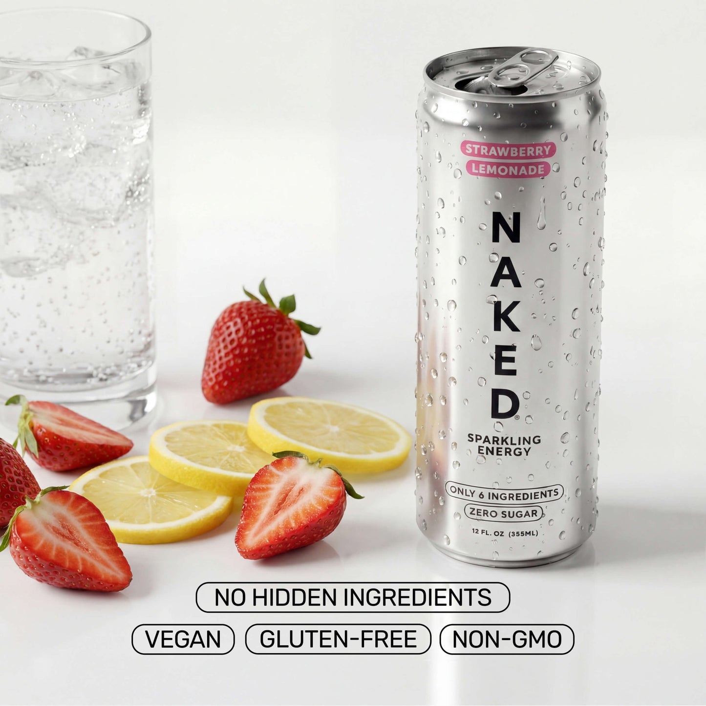 Strawberry Lemonade Naked Sparkling Energy - Strawberry Lemonade for Simple Protein Drink Preparation