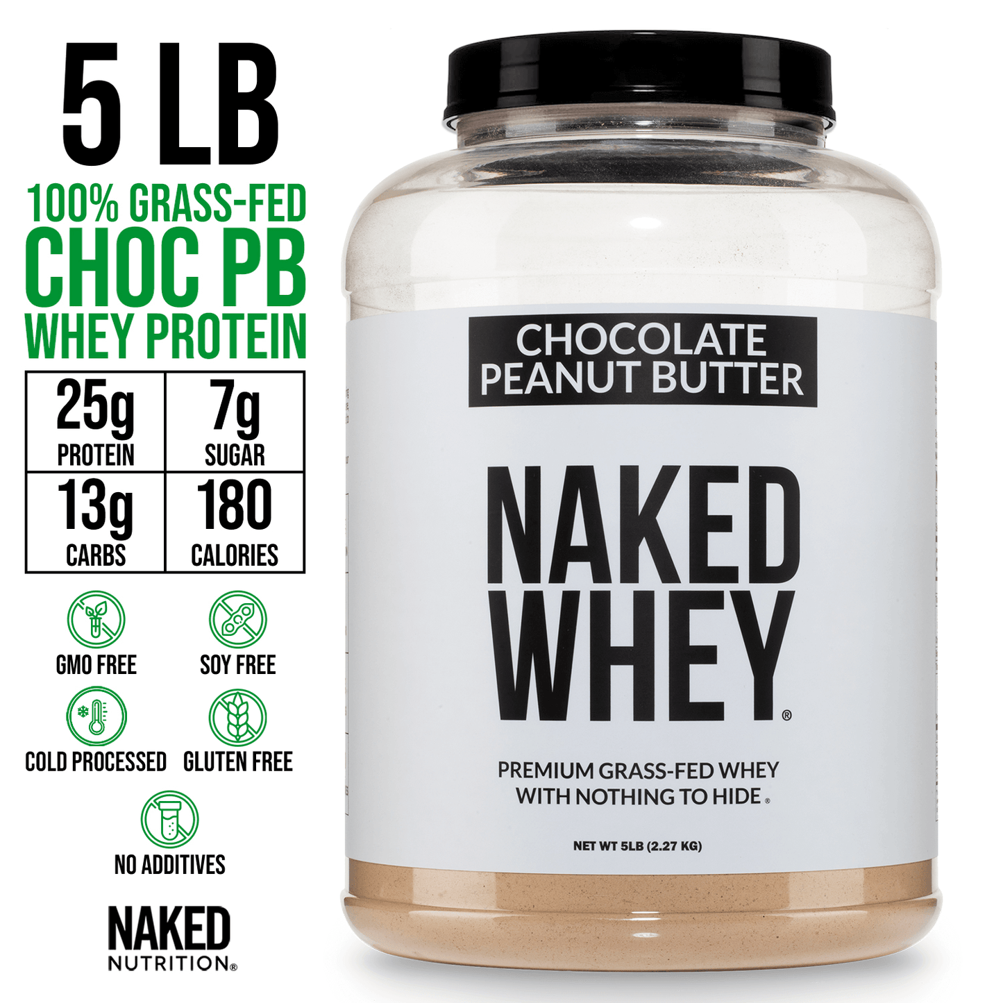 Chocolate Peanut Butter Whey Protein Powder - Chocolate PB for Simple Daily Protein Routines