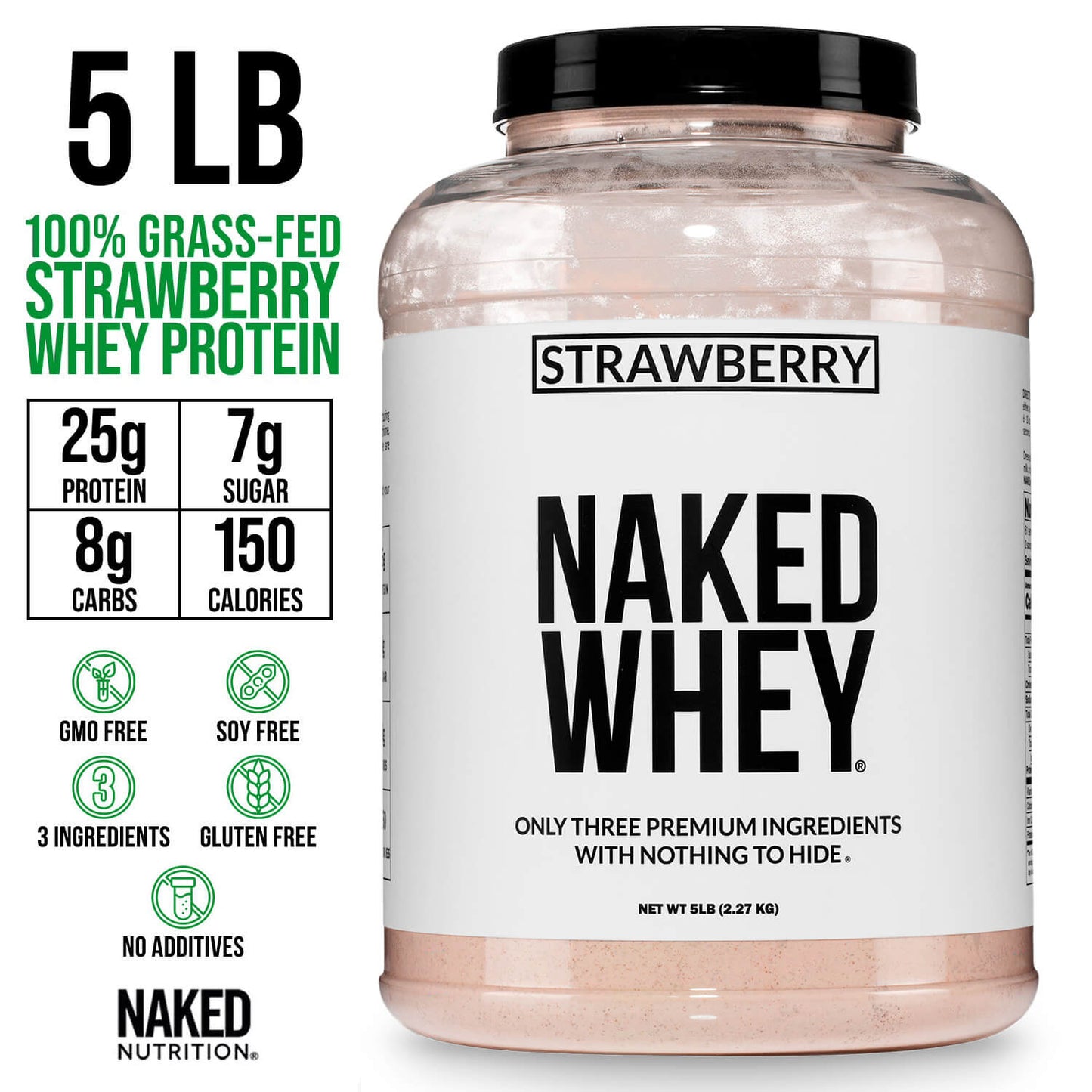 Strawberry Whey Protein Powder - Strawberry - Value Size for Simple Daily Protein Routines