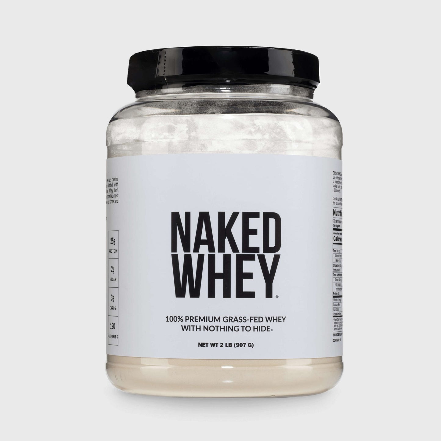 Grass Fed Whey Protein Powder - Unflavored - Standard Size for Simple Daily Protein Routines