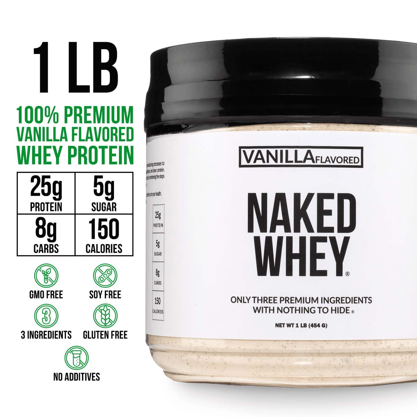 Vanilla Whey Protein Powder 1lb - Vanilla for Simple Daily Protein Routines