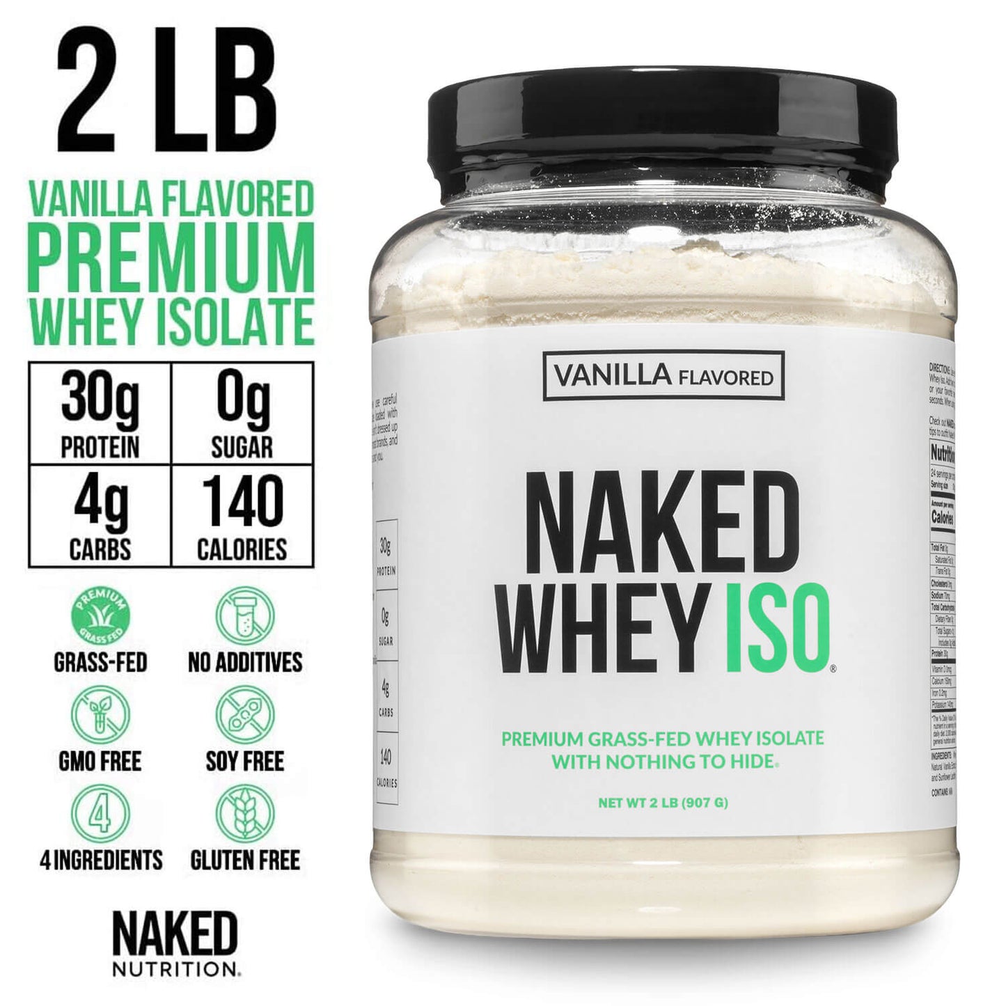 Vanilla Grass-Fed Whey Isolate Protein Powder - Vanilla for Simple Daily Protein Routines