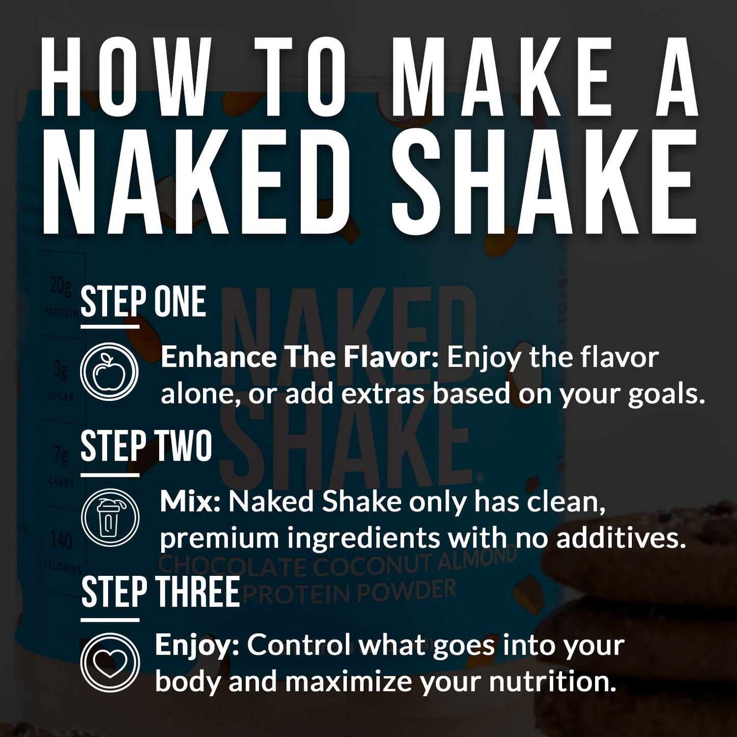 Chocolate Coconut Almond Protein Shake - Chocolate Coconut Almond for Simple Protein Drink Preparation