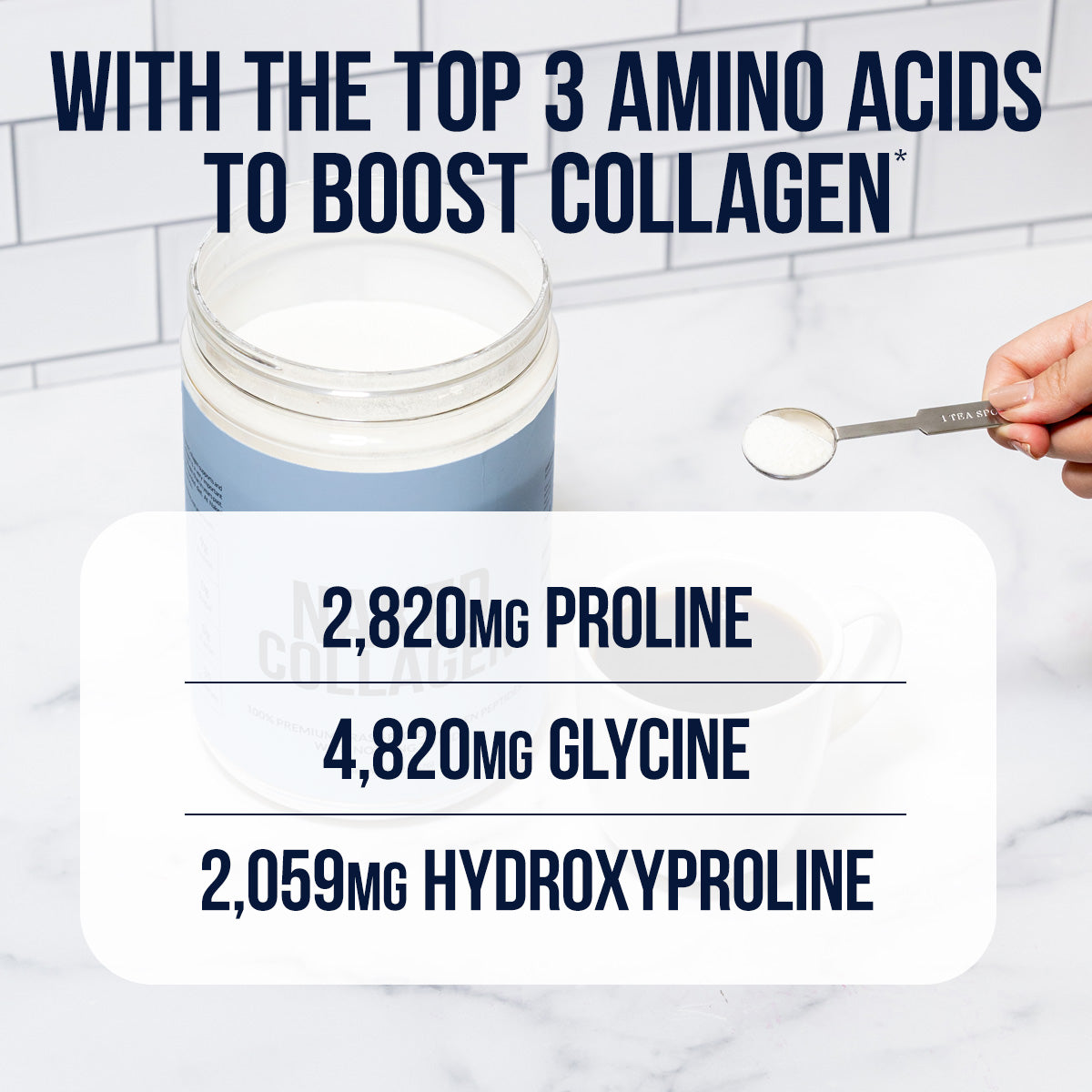 Collagen Peptides with Hyaluronic Acid - Advanced Collagen Peptides for Convenient Collagen Drinks and Recipes